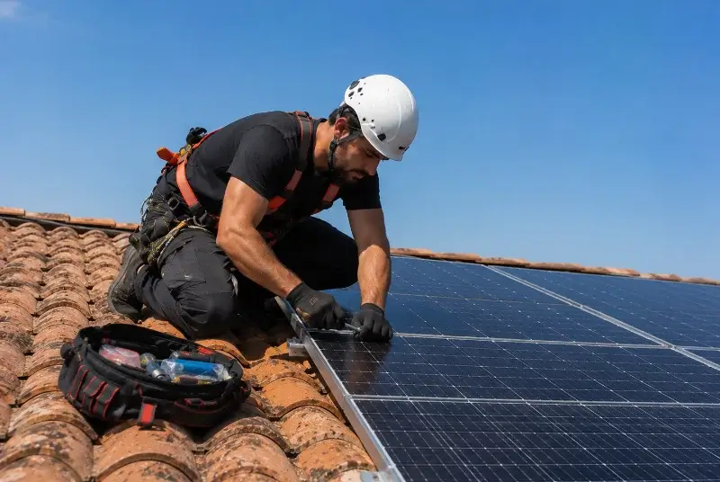 Maintenance et monitoring de panneaux solaires à Porcaro