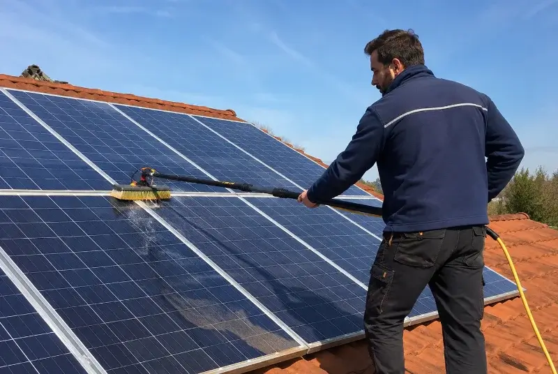 Nettoyage et entretien de panneaux solaires à Porcaro
